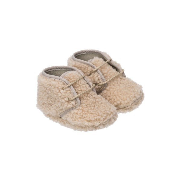 elephantito Shearling Baby Bootie Beige Shoes