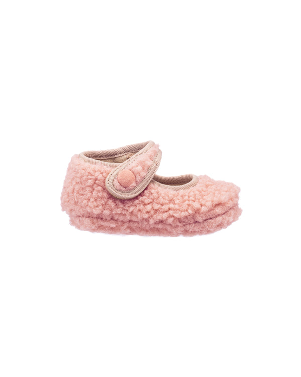 Elephantito Shearling Baby Mary Jane Pink Shoes