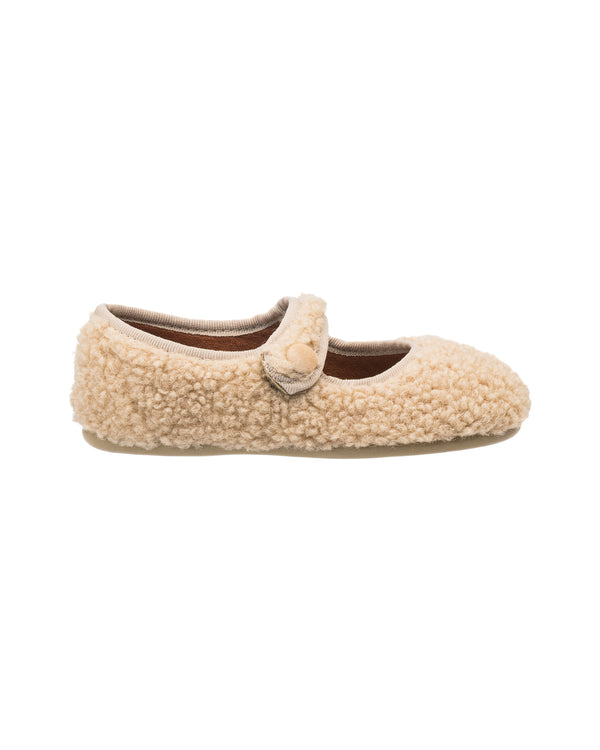 Elephantito Shearling Mary Jane Beige Shoes