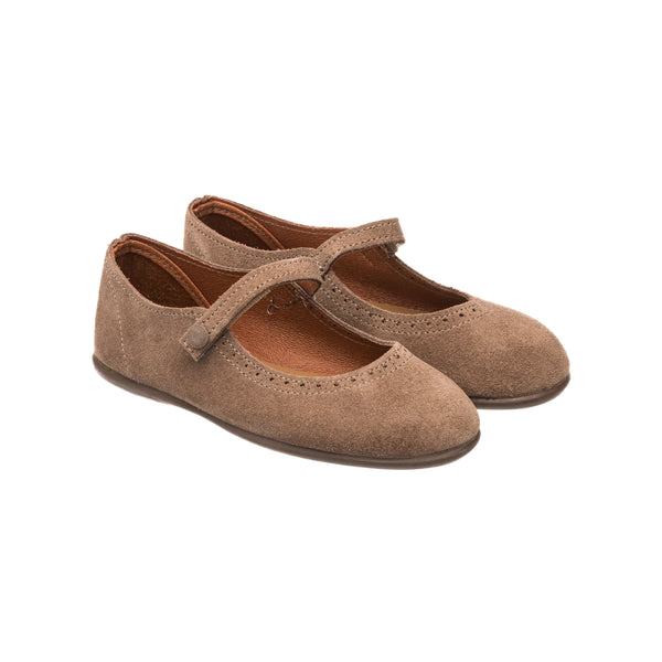 Elephantito Suede Mary Jane Beige Shoes