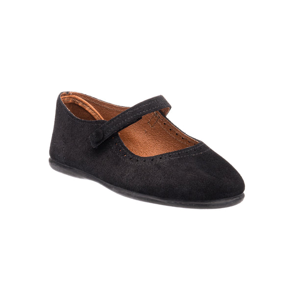 Elephantito Suede Mary Jane Black Shoes