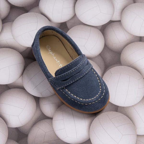 Elephantito Suede Penny Loafer Denim Shoes