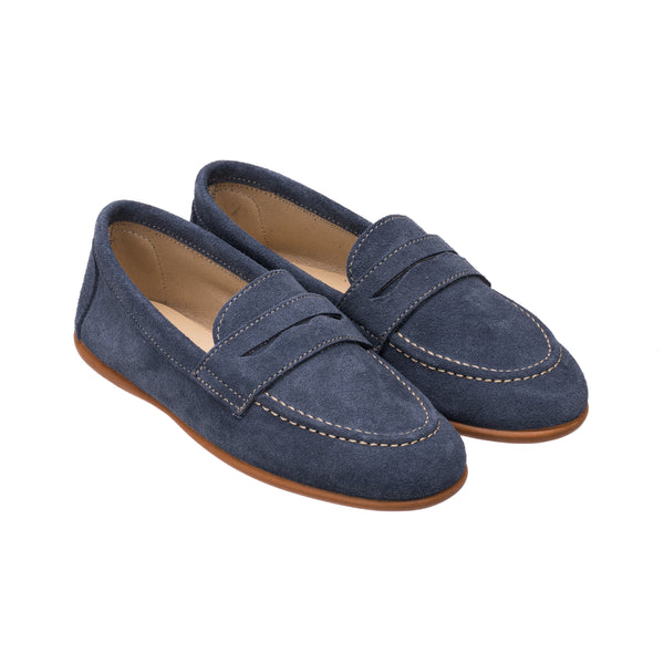 Elephantito Suede Penny Loafer Denim Shoes
