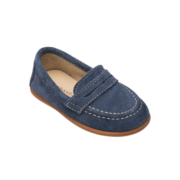 Elephantito Suede Penny Loafer Denim Shoes