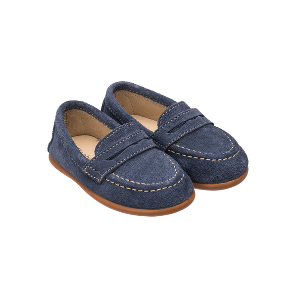 elephantito Suede Penny Loafer Denim Shoes