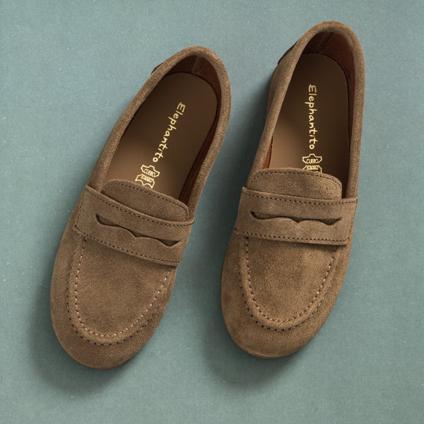 Elephantito Suede Penny Loafer Toffee Brown Shoes