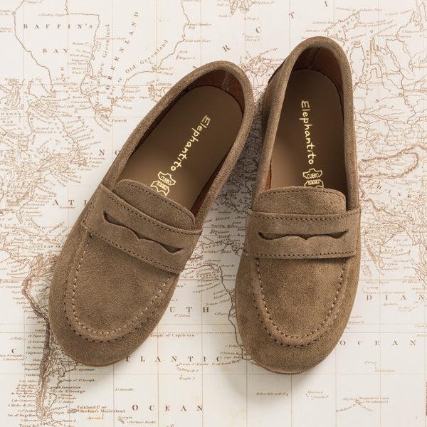 elephantito Suede Penny Loafer Toffee Brown Shoes