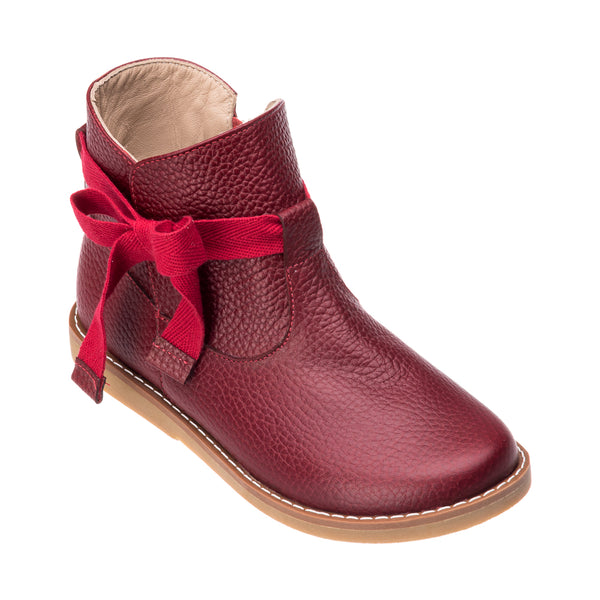 Elephantito Sunny Bootie With Bow Red Shoes