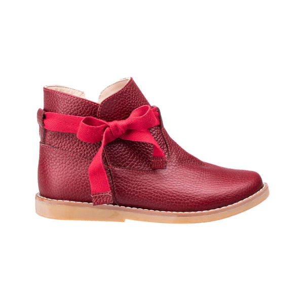 Elephantito Sunny Bootie With Bow Red Shoes