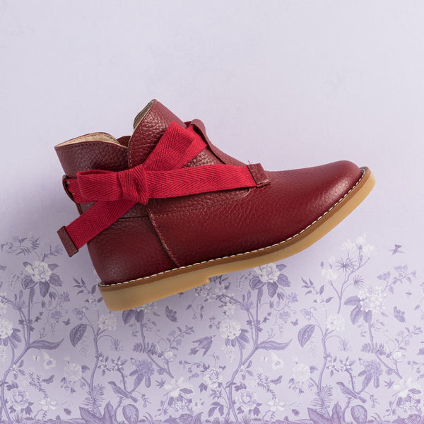 elephantito Sunny Bootie with Bow Red Shoes