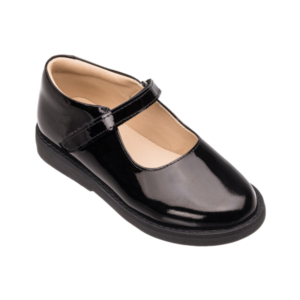 Elephantito Zoe Mary Jane Patent Black Shoes