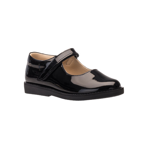 Elephantito Zoe Mary Jane Patent Black Shoes