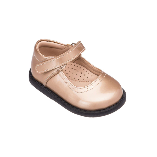 elephantito Mary Jane Toddler Patent Rose Gold Shoes