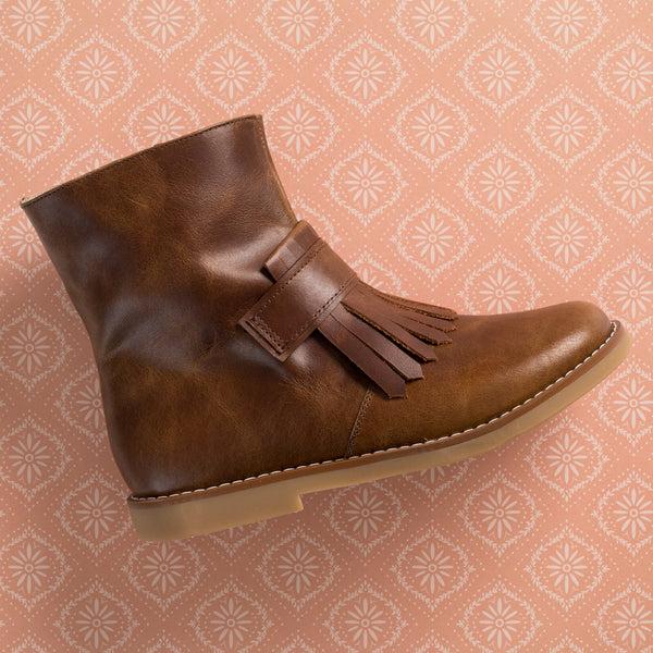 elephantito New Bootie with Fringes Apache Brown Shoes