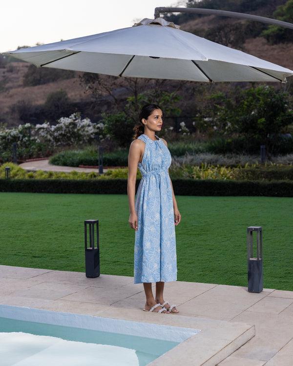 Eleven.one Simran In Blue Fin Dress