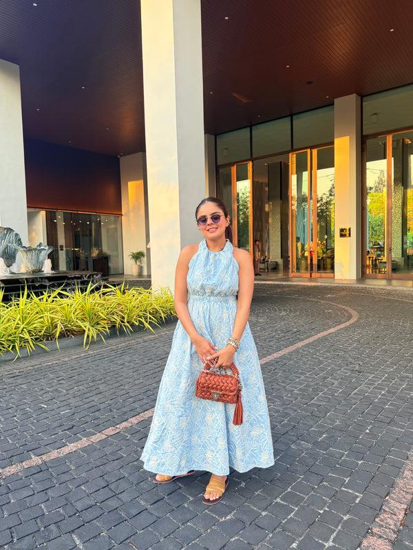 eleven.one Simran in Blue Fin Dress