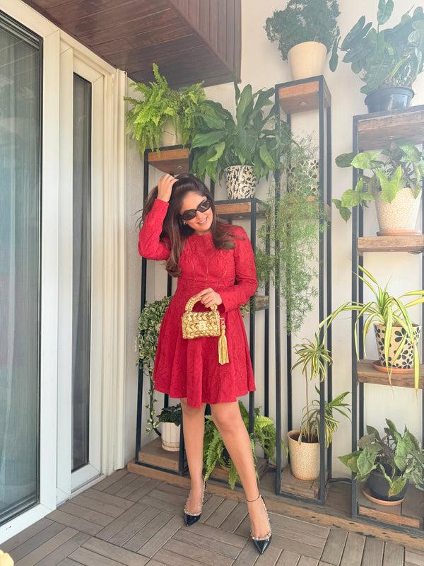 Eleven.one Simran Luthria In Red Martini Dresses