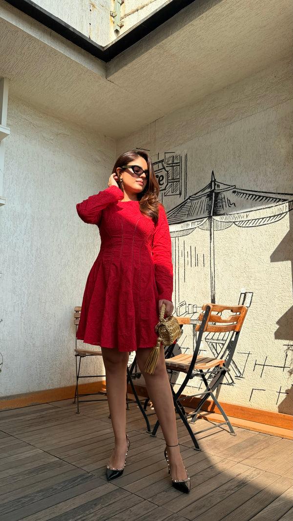 eleven.one Simran Luthria In Red Martini Dresses