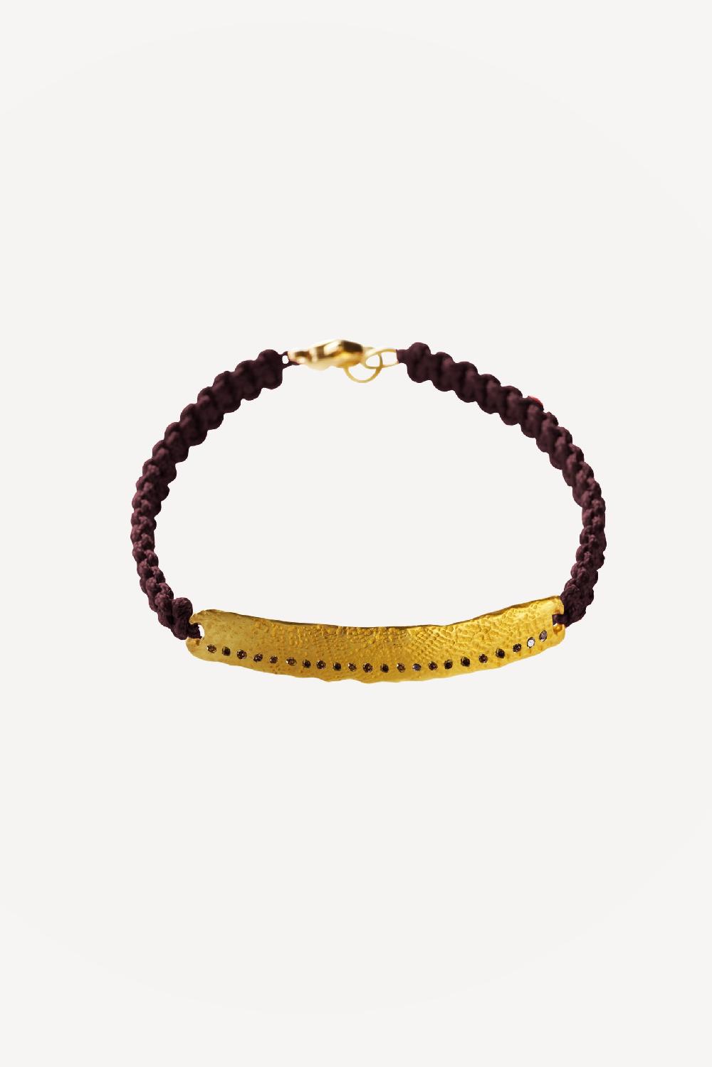 elhanati #03 Mezuzah Bracelet Brown Diamonds Brown Man – ELHANATI