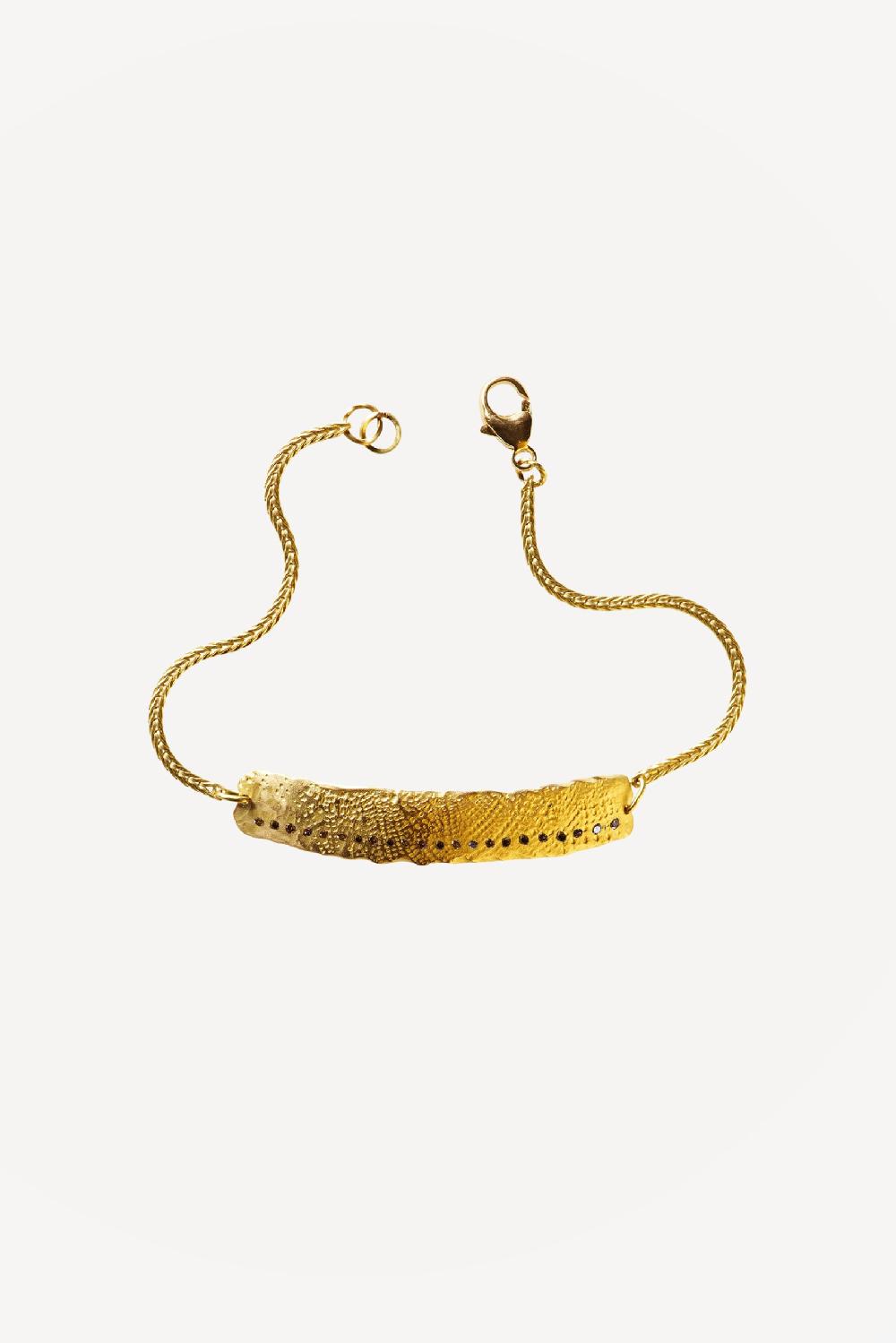 elhanati #03 Mezuzah Bracelet Gold Man Brown Diamonds – ELHANATI