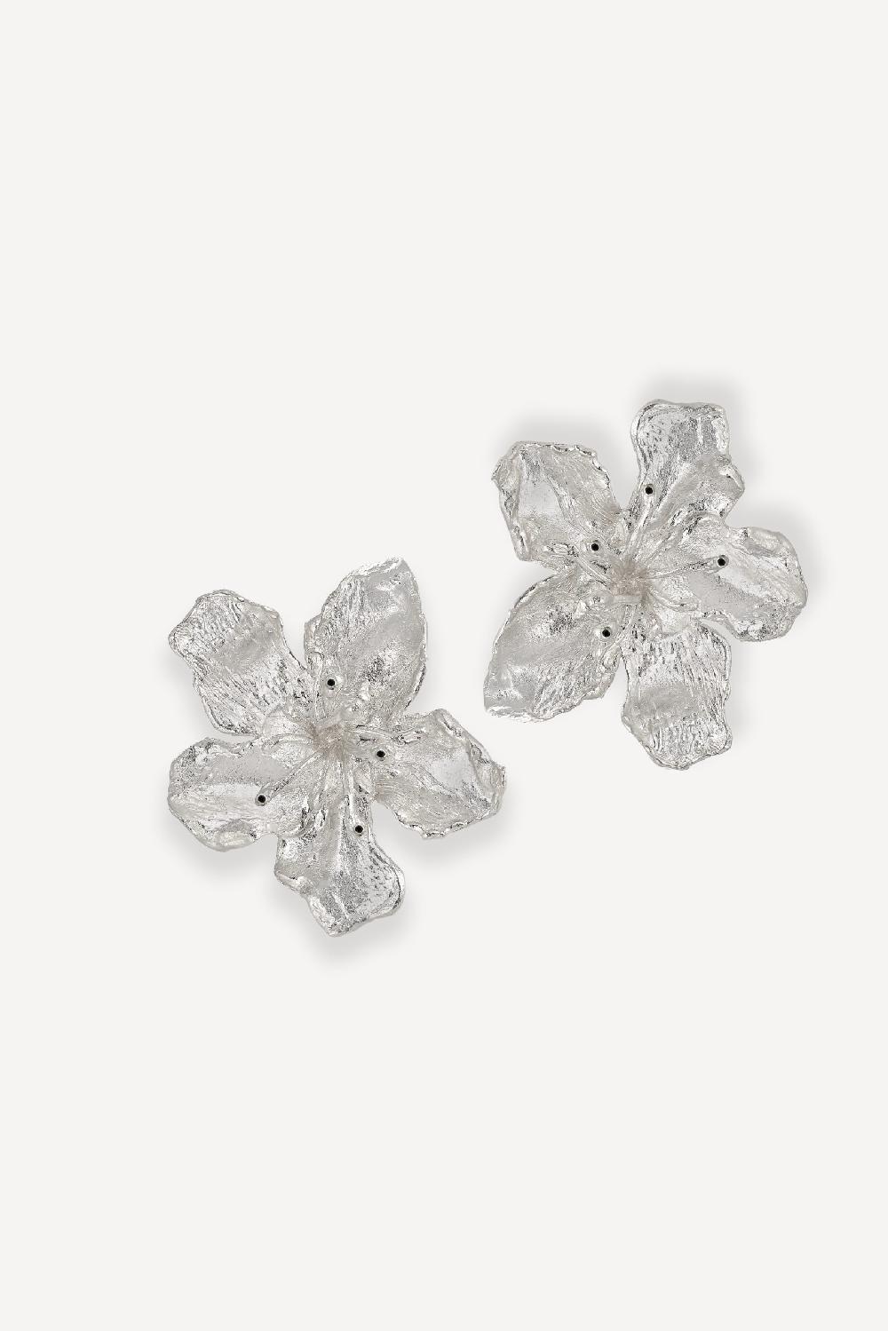 elhanati Big Flower Earrings with Black Diamonds – ELHANATI