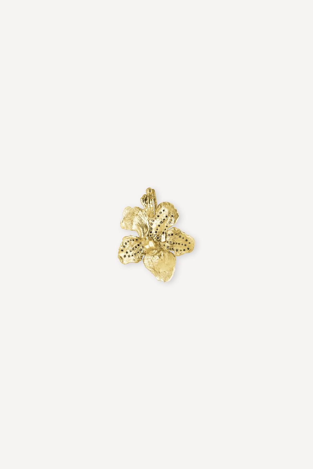 elhanati Big Golden Flower Pendant 2 with Black Diamonds – ELHANATI