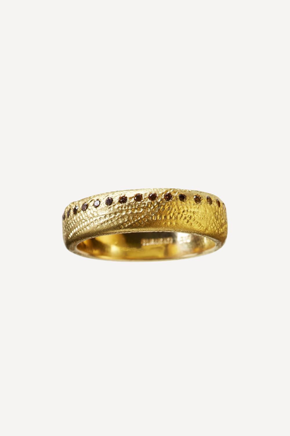 elhanati #03 Mezuzah Ring Brown Diamonds – ELHANATI