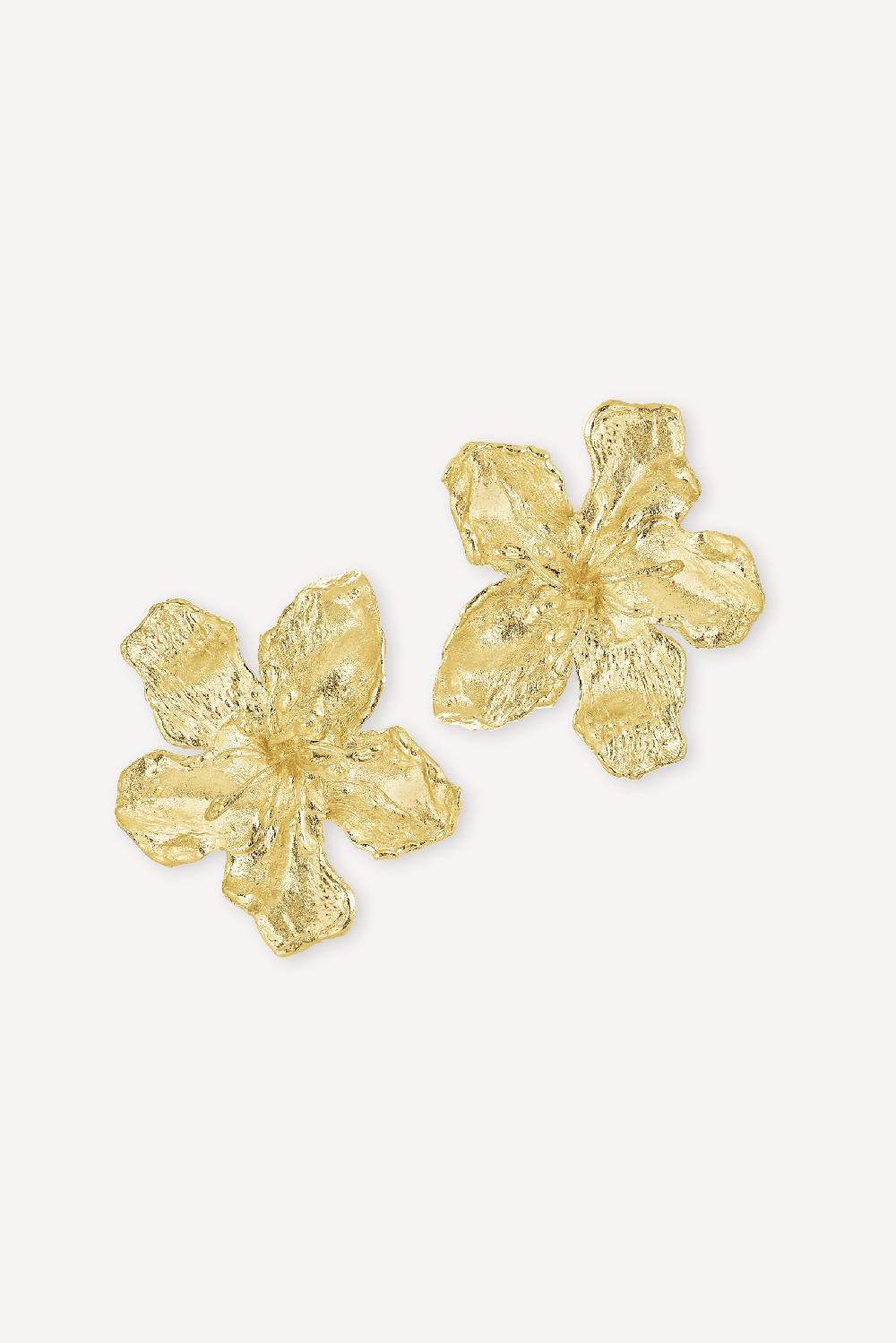 elhanati Big Golden Flower Earrings – ELHANATI