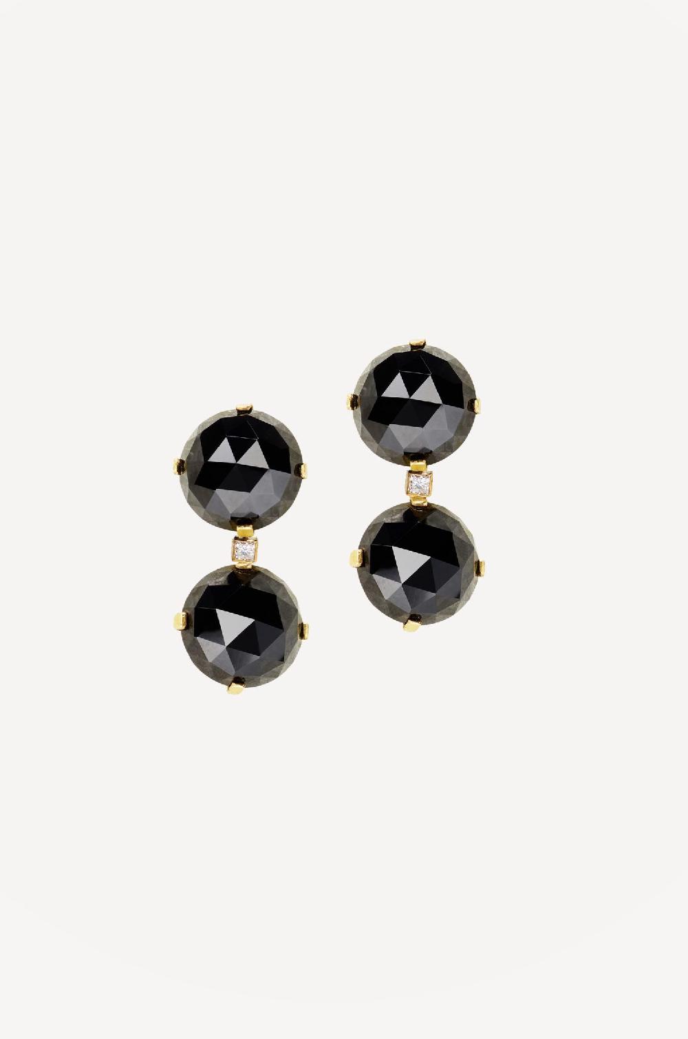 elhanati Monochrome Spinel Diamond Earrings Big [Pair] – ELHANATI