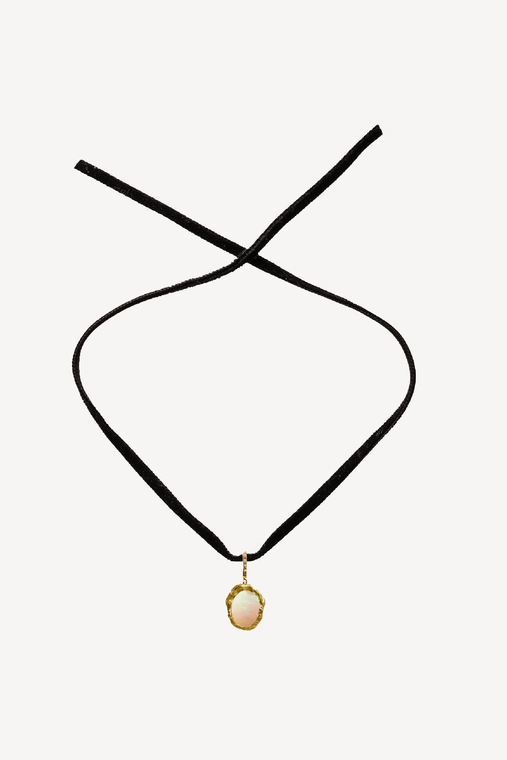 elhanati Roxy Opal Velvet Necklace with Diamonds 5 X 0.005CT – ELHANATI