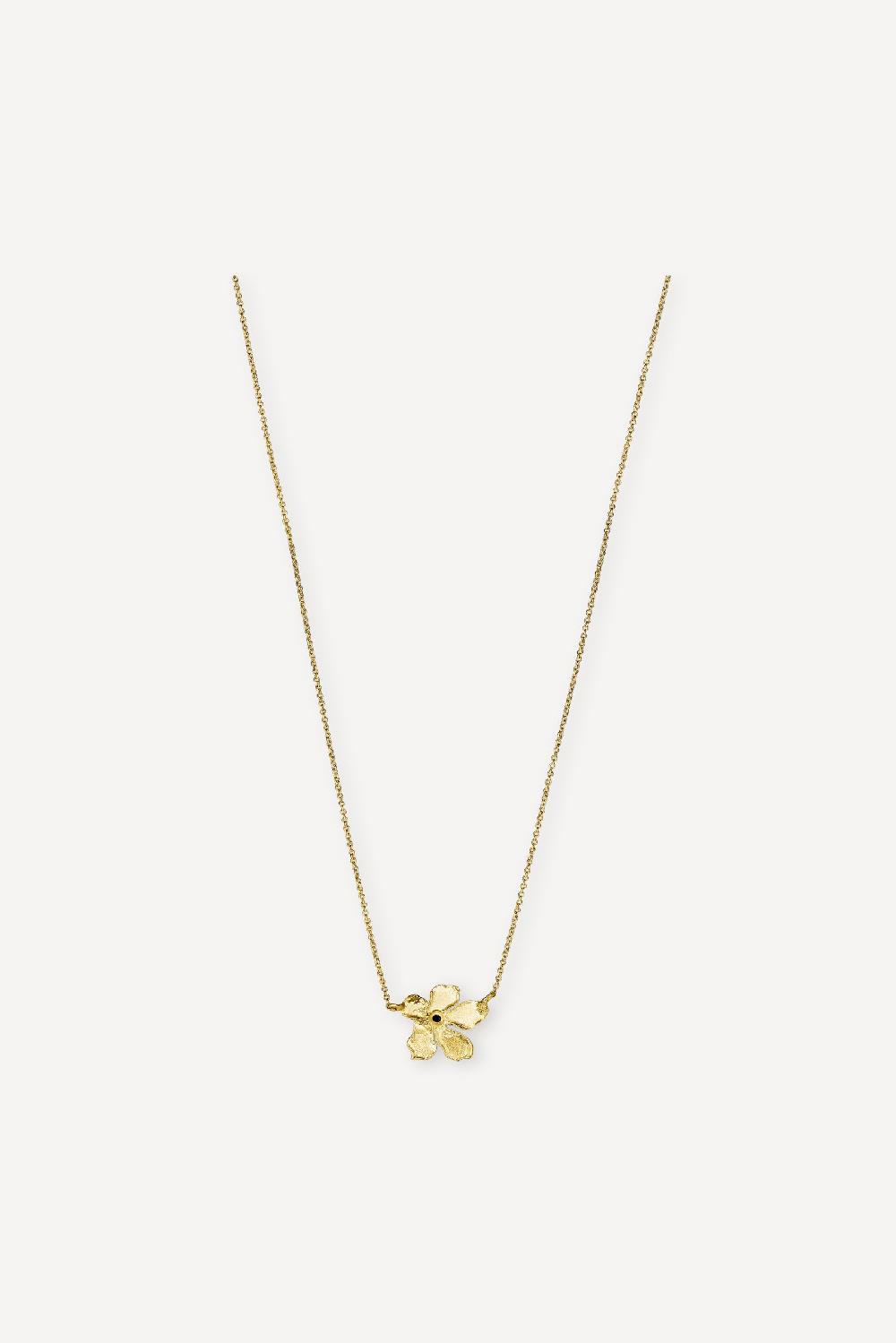 elhanati Simple Golden Flower Necklace with Black Diamond – ELHANATI