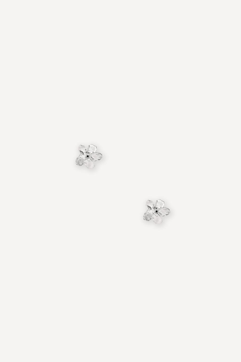 elhanati Small Flower Earrings with Black Diamonds – ELHANATI