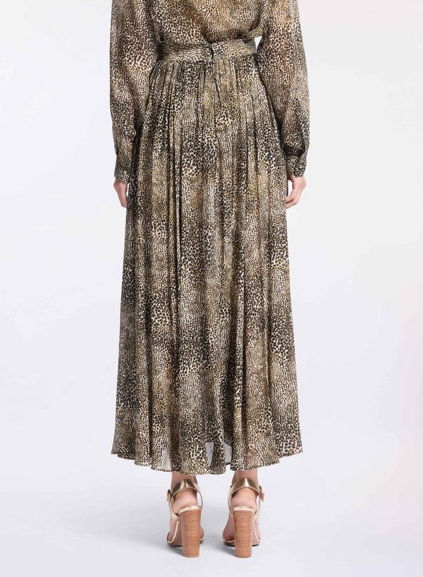 Elie Saab Animalier Print Midi Skirt Micro Animalier