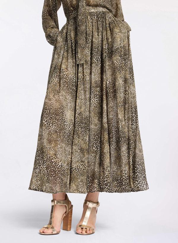 Elie Saab Animalier Print Midi Skirt Micro Animalier
