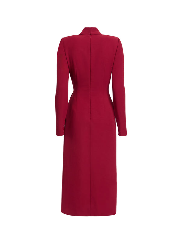 Elie Saab Crytal Embellished Midi Dress Luscious Red