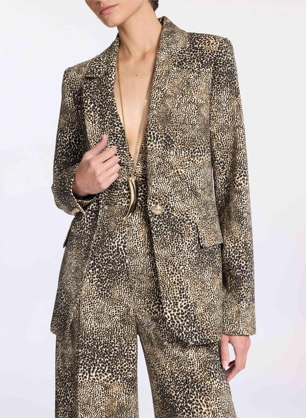 Elie Saab Animalier Print Blazer Micro Animalier