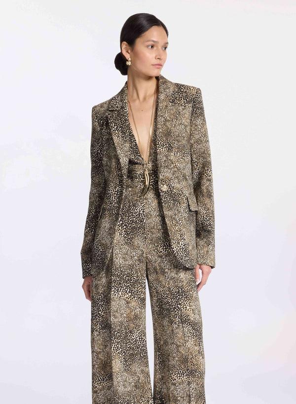 elie saab Animalier print blazer Micro Animalier