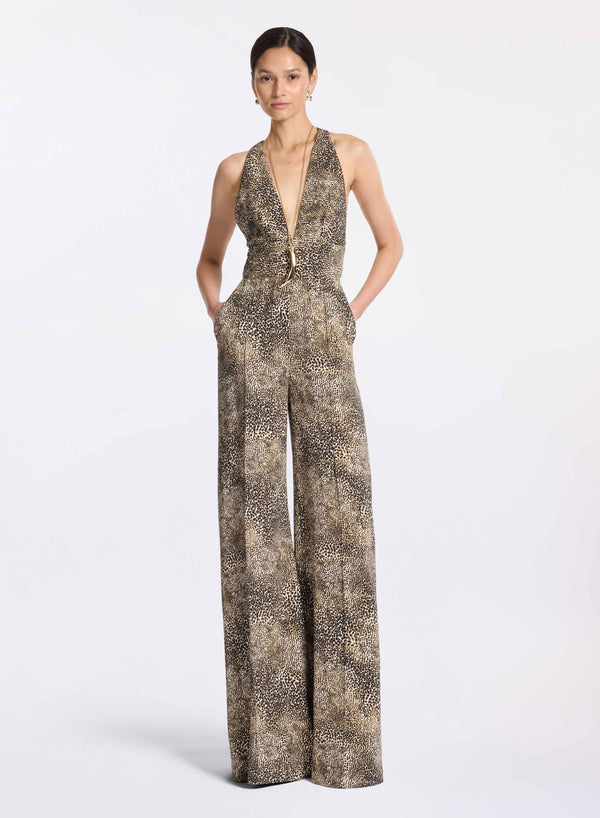 elie saab Animalier print jumpsuit Micro Animalier