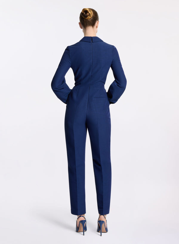 Elie Saab Bow Detail Jumpsuit Empire Blue