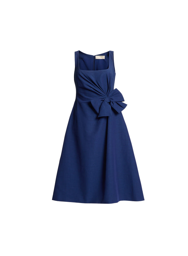 Elie Saab Bow Detail Midi Dress Empire Blue