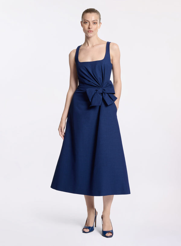 elie saab Bow detail midi dress Empire Blue