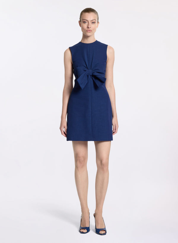 elie saab Bow detail short dress Empire Blue
