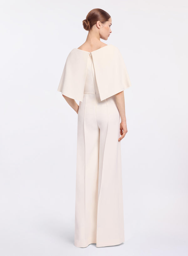 Elie Saab Cady Jumpsuit Powder White