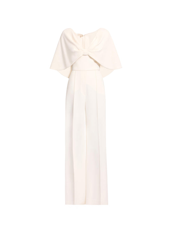 Elie Saab Cady Jumpsuit Powder White