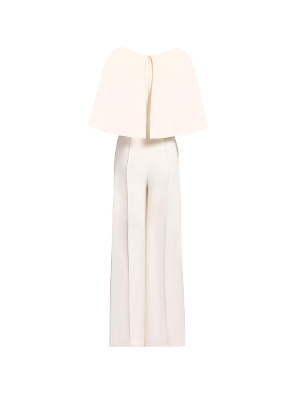 Elie Saab Cady Jumpsuit Powder White