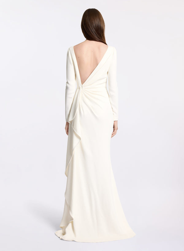 Elie Saab Cady Long Dress Off White