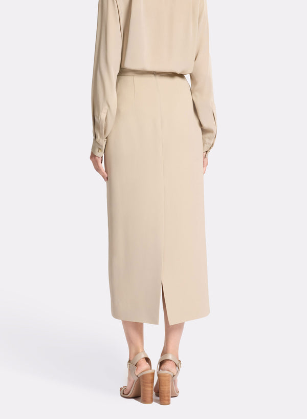 Elie Saab Cady Midi Skirt Elephant Grey