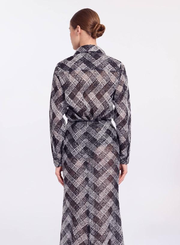 Elie Saab Chevron Shirt Black And White