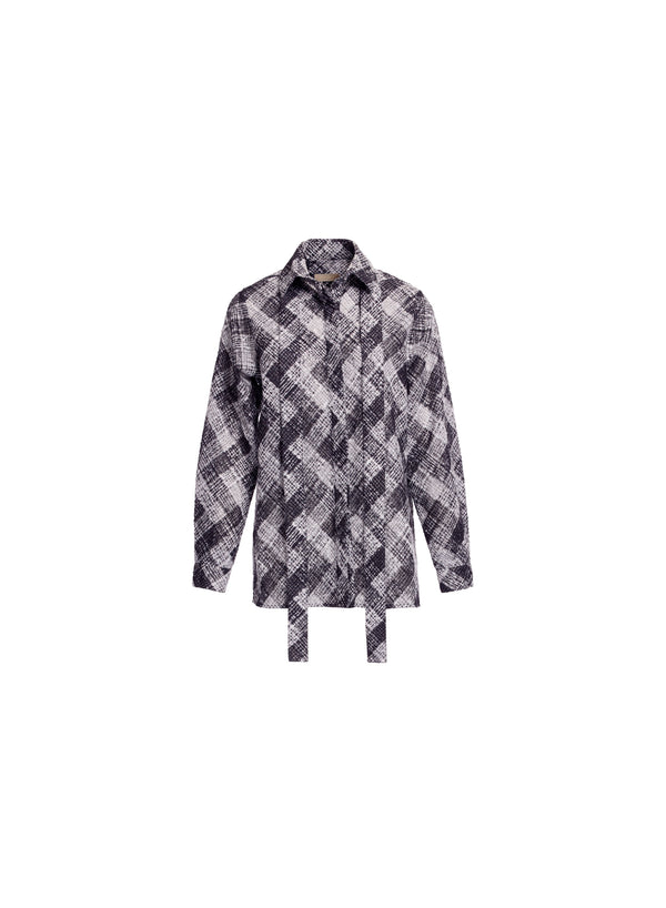 Elie Saab Chevron Shirt Black And White