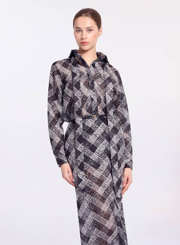 elie saab Chevron shirt Black and White